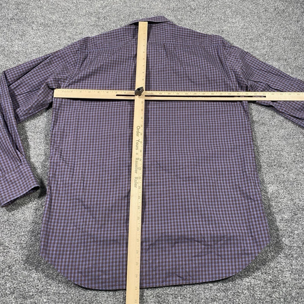 Canali Mens Large Gingham Check Long Sleeve Oxford Button Shirt Made in Italy - Picture 7 of 8